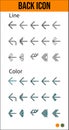 back arrow icon set design with simple style Royalty Free Stock Photo