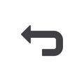 Back arrow icon vector, filled flat sign