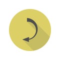 back arrow long shadow icon. Simple glyph, flat vector of WEB icons for ui and ux, website or mobile application