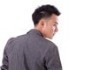 Back of asian man looking away to his side Royalty Free Stock Photo