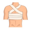 Back bandage injury or trauma posture medical bandaging first aid