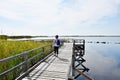 Back bay wildlife backpacker on shore virginia state usa