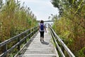 Back bay wildlife refuge backpacker on trail virginia state usa