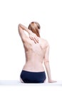 Back of beautiful nude woman on white background Royalty Free Stock Photo