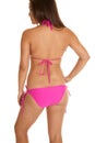 Back bikini pink look side Royalty Free Stock Photo