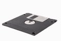 The back of a black floppy disk isolated on a white background Royalty Free Stock Photo
