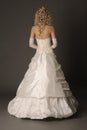 Back of bride in wedding dress. Royalty Free Stock Photo