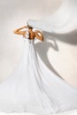 Back of bride in wedding white dress Royalty Free Stock Photo