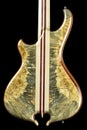 Back of Buckeye Burl Bass Guitar with Maple and Purple Heart Woods