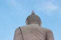 The back of the Buddha is a backlight with blue Sky Royalty Free Stock Photo