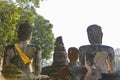 Back of Buddha Statues at Wat Pra Khaeo Kamphaeng Phet Province, Thailand Royalty Free Stock Photo