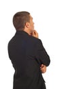 Back of business man thinking Royalty Free Stock Photo