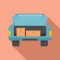 Back car trunk icon flat vector. Vehicle door Royalty Free Stock Photo