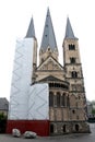 Back of the cathedral with three spiers in Bonn Germany