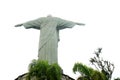 The Back of Christ the Redeemer, a 30 Meters High and the Arms Stretch 28 Meters Wide Statue at the Peak of Corcovado Mountain Royalty Free Stock Photo