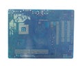 Back of computer motherboard  on white background Royalty Free Stock Photo