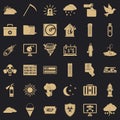 Back country icons set, simple style Royalty Free Stock Photo