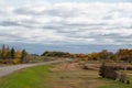 Back country road on the Canadian prairies in fall Royalty Free Stock Photo