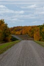 Back country road on the Canadian prairies in fall Royalty Free Stock Photo