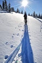 Back country skier (ski touring) Royalty Free Stock Photo