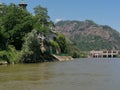 The back of Cozia Monastery on the Olt river Royalty Free Stock Photo