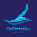 back crawl swimming stroke logo design Royalty Free Stock Photo