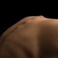 Back curve line. Detailed texture of human female skin. Close up part of woman& x27;s body. Skincare, bodycare