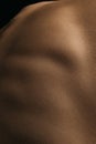 Back curve line. Detailed texture of human female skin. Close up part of woman's body. Skincare, bodycare