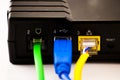 Back of DSL Modem with cables Royalty Free Stock Photo