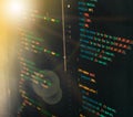 Back-end coding workflow of the web developing Royalty Free Stock Photo