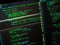 Back-end coding workflow of the web developing using php language. PHP on black background Royalty Free Stock Photo