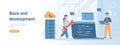 Back end development coding and programming. Software engineering process. Royalty Free Stock Photo