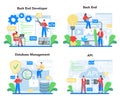 Back end development concept set. Software development process Royalty Free Stock Photo