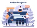 Back end development concept. Software development process. Royalty Free Stock Photo
