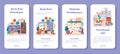 Back end development mobile application banner set. Software development Royalty Free Stock Photo
