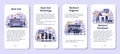 Back end development mobile application banner set. Software Royalty Free Stock Photo