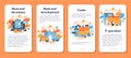 Back end development mobile application banner set. Software Royalty Free Stock Photo
