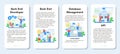 Back end development mobile application banner set. Software development Royalty Free Stock Photo
