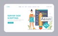 Back-end development web banner or landing page. Coding, software Royalty Free Stock Photo