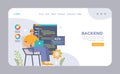 Back-end development web banner or landing page. Coding, software Royalty Free Stock Photo