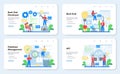 Back end development web banner or landing page set. Software development Royalty Free Stock Photo