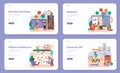 Back end development web banner or landing page set. Software development Royalty Free Stock Photo