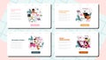 Back end development web banner or landing page set. Software development Royalty Free Stock Photo