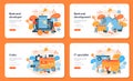 Back end development web banner or landing page set. Software Royalty Free Stock Photo