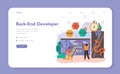 Back end development web banner or landing page. Software development Royalty Free Stock Photo