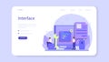 Back end development web banner or landing page. Software development Royalty Free Stock Photo