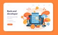 Back end development web banner or landing page. Software Royalty Free Stock Photo