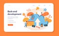 Back end development web banner or landing page. Software Royalty Free Stock Photo