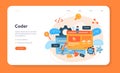 Back end development web banner or landing page. Software Royalty Free Stock Photo