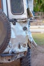 Rear End Of Smashed Four Wheel Drive Vehicle Royalty Free Stock Photo